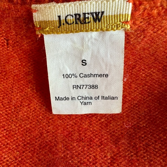 J. Crew Orange Cashmere Cardigan Sweater size Small - Picture 4 of 16